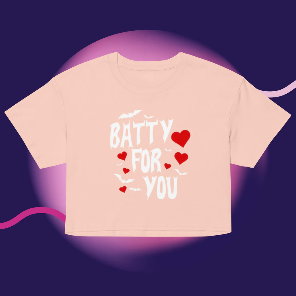 Batty For You Crop Top | Gothic Crop Tee | Bat Lover Shirt | Halloween Crop Top | Spooky Cute Apparel | Alternative Fashion