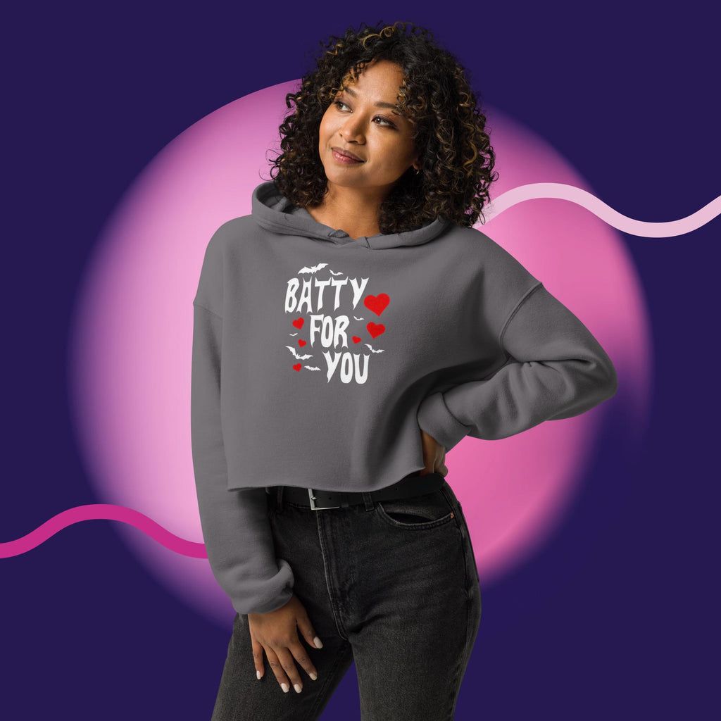 Batty For You Cropped Hoodie | Gothic Hoodie | Bat Lover Sweatshirt | Halloween Hoodie | Spooky Cute Fashion | Alternative Apparel