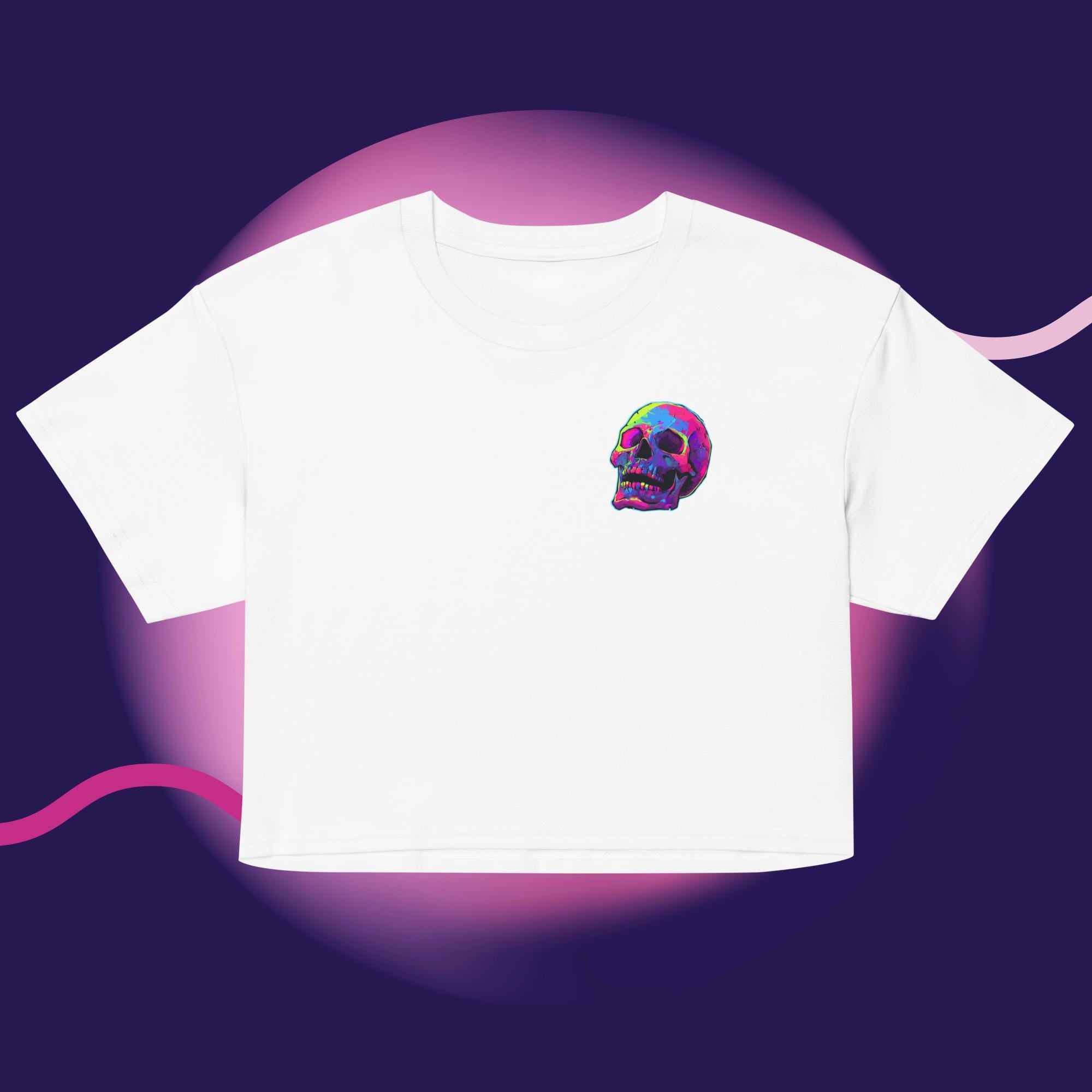 Neon Skull Crop Top – Digital Decay Collection