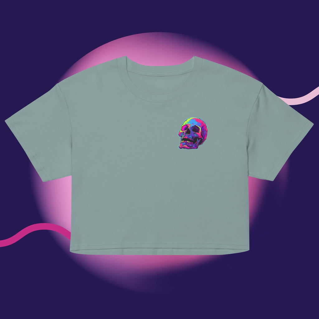 Neon Skull Crop Top – Digital Decay Collection