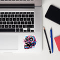 Pop Art Skull Sticker | Neon Skull Vinyl Decal | Gothic Laptop Sticker | Alternative Aesthetic Sticker | Waterproof Skull Decal