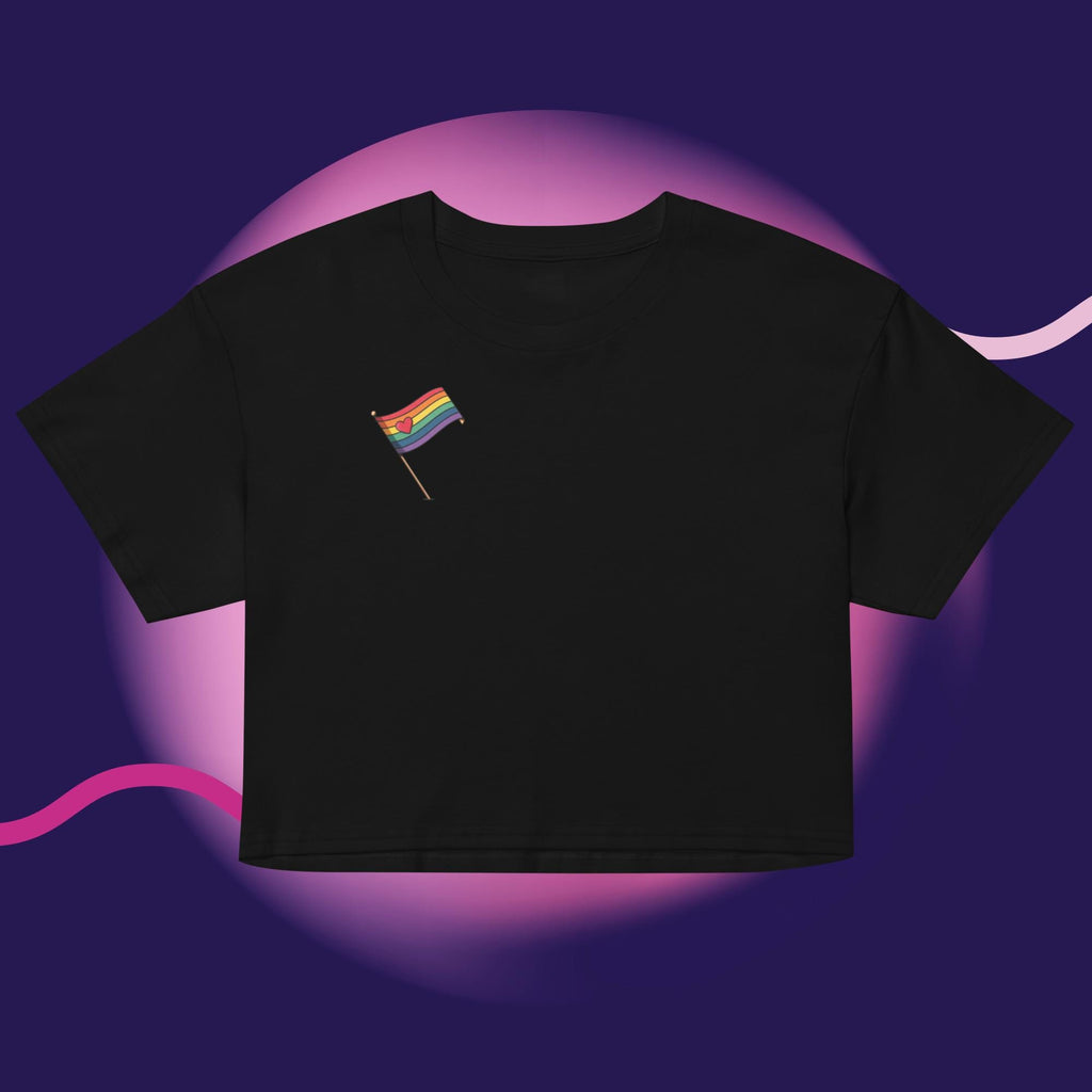 Rainbow Pride Flag Crop Top | LGBTQ Crop Tee | Gay Pride Shirt | Cute Pride Apparel | Rainbow Heart Top | LGBTQ Gift