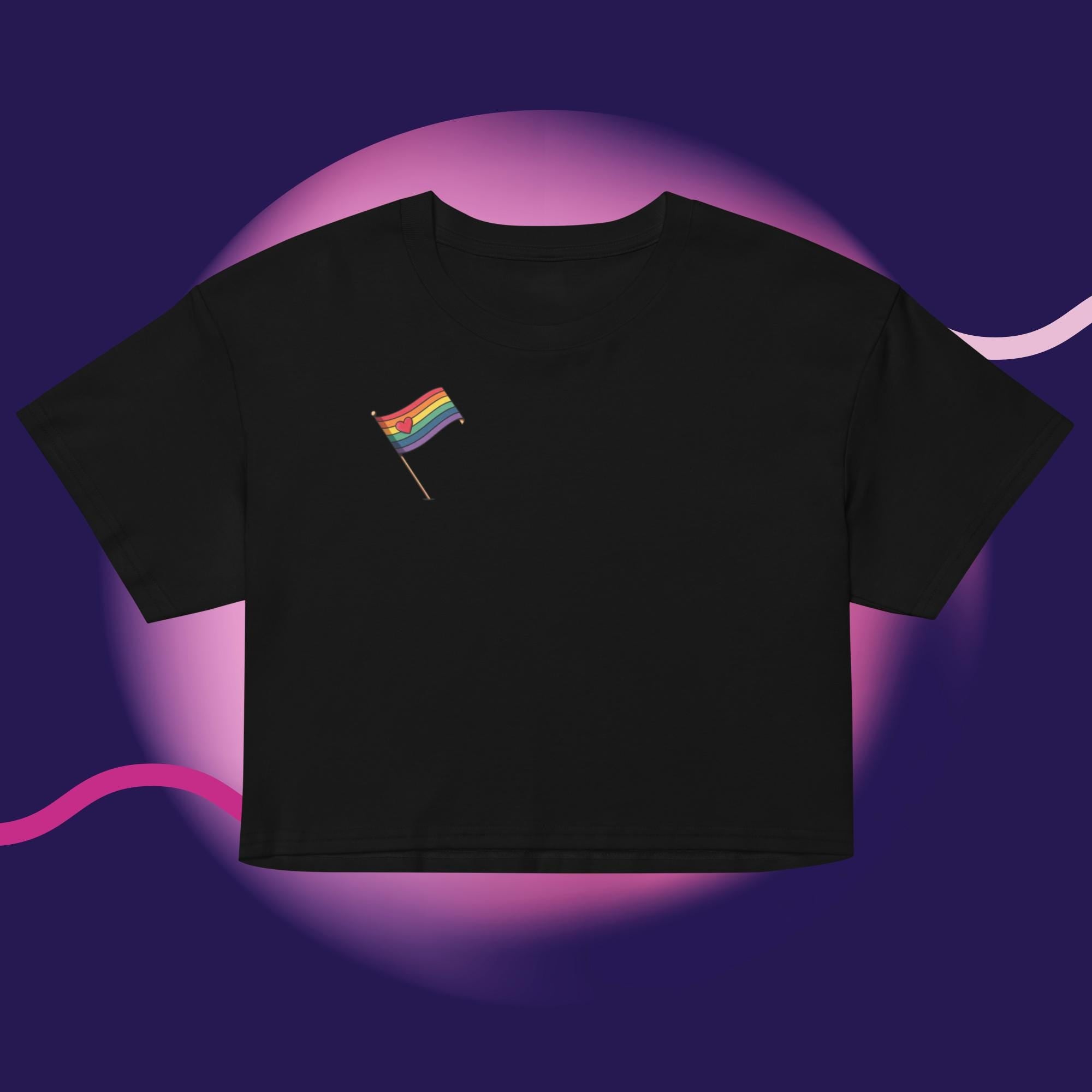 Rainbow Pride Flag Crop Top | LGBTQ Crop Tee | Gay Pride Shirt | Cute Pride Apparel | Rainbow Heart Top | LGBTQ Gift