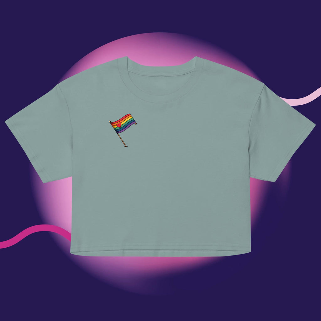 Rainbow Pride Flag Crop Top | LGBTQ Crop Tee | Gay Pride Shirt | Cute Pride Apparel | Rainbow Heart Top | LGBTQ Gift