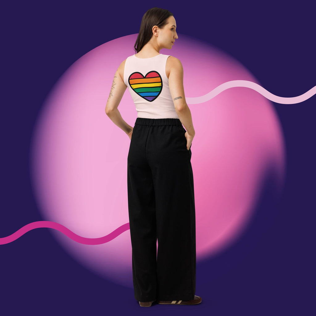 Rainbow Heart Crop Tank Top | LGBTQ Pride Crop Top | Gay Pride Shirt | Queer Fashion | Rainbow Heart Tank | Pride Month Clothing