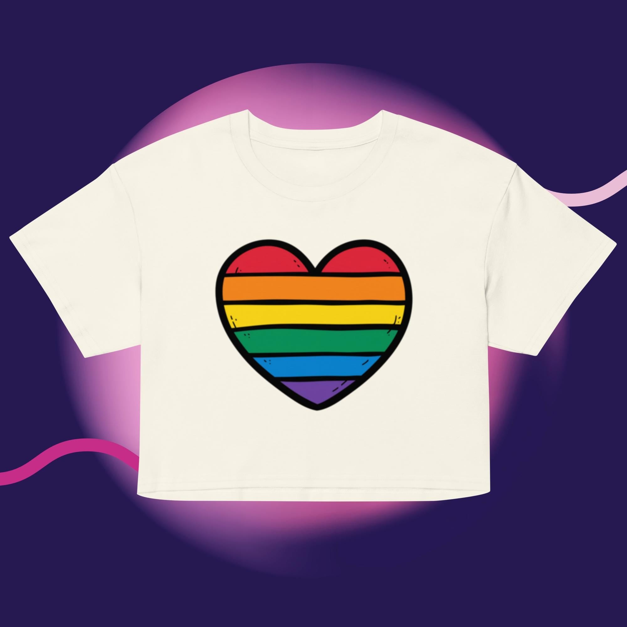 Rainbow Heart Crop Top | LGBTQ Pride Shirt | Gay Pride Crop Tee | Queer Fashion | Rainbow Heart Shirt | Pride Month Top