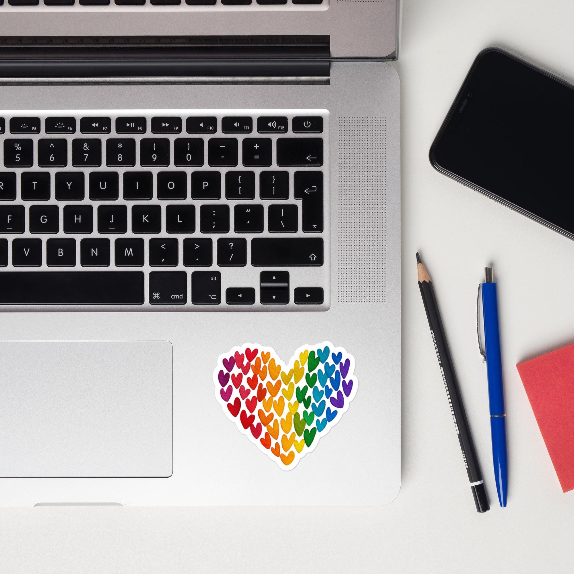 Rainbow Hearts Pride Sticker | LGBTQ Love Sticker | Pride Vinyl Decal | Rainbow Heart Sticker | Queer Pride Gift