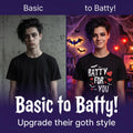 Batty For You Youth T-Shirt | Kids Bat Shirt | Halloween Tee | Gothic Kids Apparel | Spooky Cute Shirt | Bat Lover Gift