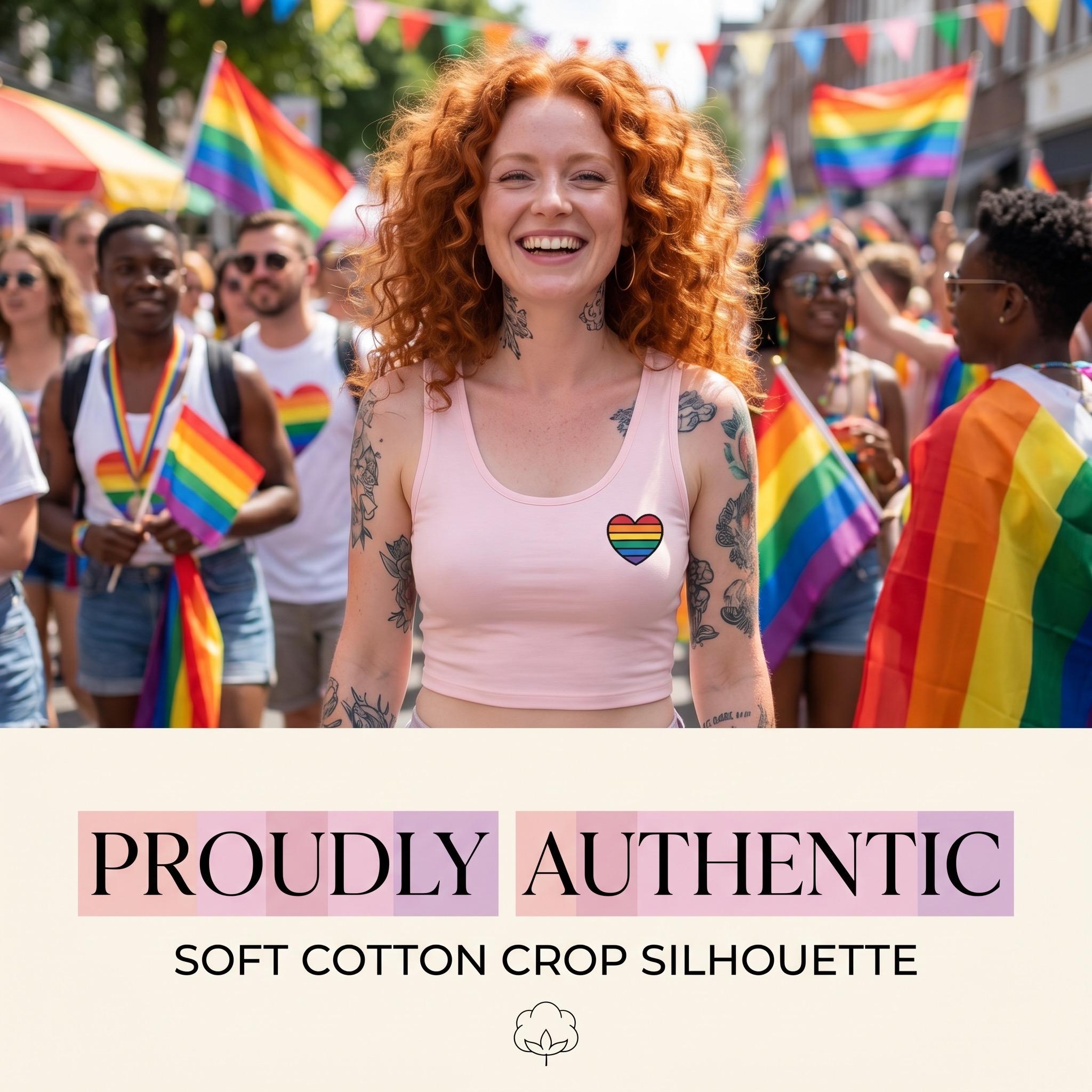 Rainbow Heart Crop Tank Top | LGBTQ Pride Crop Top | Gay Pride Shirt | Queer Fashion | Rainbow Heart Tank | Pride Month Clothing