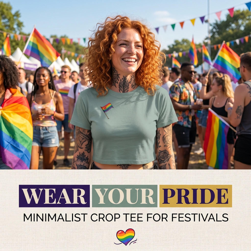 Rainbow Pride Flag Crop Top | LGBTQ Crop Tee | Gay Pride Shirt | Cute Pride Apparel | Rainbow Heart Top | LGBTQ Gift